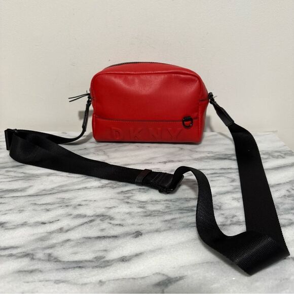DKNY Red Belt Bag with Black Strap - Picture 1 of 15